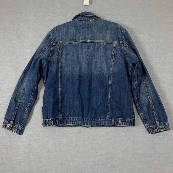 Denver Hayes Denim Jacket Ombre Blue Denim 100% Cotton Side Pockets Mens Large - Picture 5 of 10
